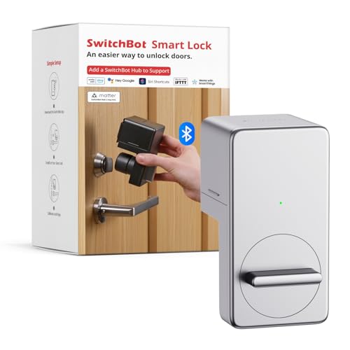 SwitchBot Smart Lock, Bluetooth elektronisches Türschloss, intelligentes Türschloss für das Öffnen der Türen ohne Austausch zu müssen, kompatibel mit WiFi Bridge (separat erhältlich) von SwitchBot