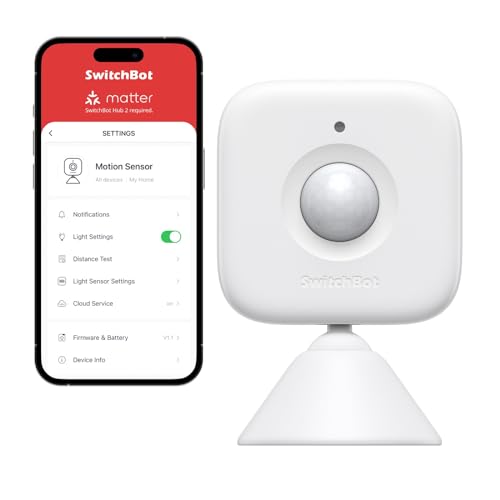 SwitchBot Smart Motion Sensor – Bewegungsmelder mit Alarm, drahtloses Haussicherheitssystem, fügen Sie SwitchBot Hub hinzu, um ihn Alexa-kompatibel zu Machen von SwitchBot