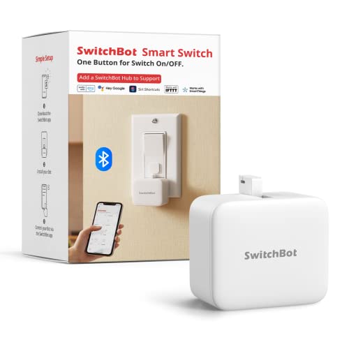 SwitchBot Smart Bluetooth Switch Toggle - Machen Sie Schalter intelligent, App- und Timer-Steuerung, fügen Sie SwitchBot Hub Mini hinzu, um es mit Alexa, Google Home und IFTTT Kompatibel zu Machen von SwitchBot