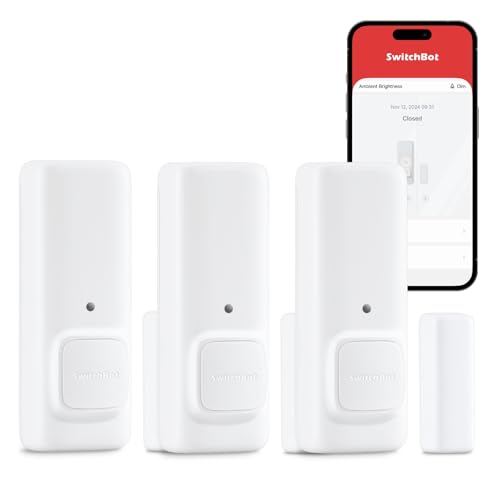 SwitchBot Tür Fensterkontakt Sensor, Drahtloses Haussicherheitssystem, Tür- und Fensterschalter-Detektor mit Alarm, fügen Sie SwitchBot Hub hinzu (3) von SwitchBot