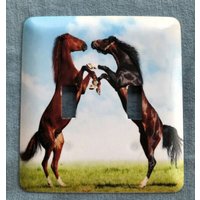 Pferd Es Double Metal Schalterplatte von SwitchPlateShack