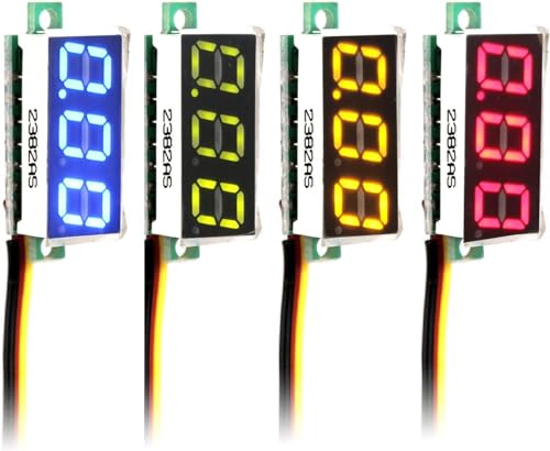 Switian 4 Pcs Mini Digital Voltmeter DC 0,28 Zoll Drei-zeilen DC 0-100 V Mini Digital Voltmeter Messgerät Tester Led-anzeige Verpolungsschutz und Genaue Druckmessung 4 Farben Switian 4 Pcs Mini Digital Voltmeter DC 0,28 Zoll Drei-zeilen DC 0-100 V Mini Digital Voltmeter Messgerät Tester Led-anzeige Verpolungsschutz und Genaue Druckmessung 4 Farben von Switian