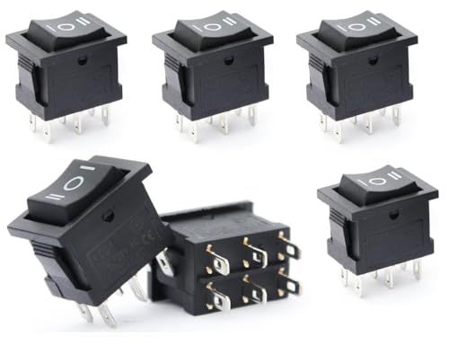 Switian 6 Stücke 6 Pin DPDT On-Off-On 3 Position Wippschalter AC 6A/250V 10A/125V Switian 6 Stücke 6 Pin DPDT On-Off-On 3 Position Wippschalter AC 6A/250V 10A/125V von Switian