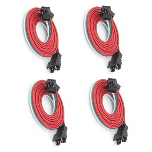 Switian 4 Stück 100cm JST SM 3-Pin Steckerkabel Set - Stecker auf Buchse -Verbindungskabel für WS2812B/SK6812 LED Controller, SM3P Kompatibel mit RGB LED Streifen von Switian