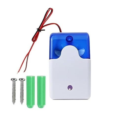 Switian 12V Blaulicht Sirene mit 120dB Alarm - Stroboskop Blinklicht für Notfall, Evakuierung & Sicherheit | ABS-Kunststoff | Öffentliche Gebäude, Fabriken, Schulen von Switian