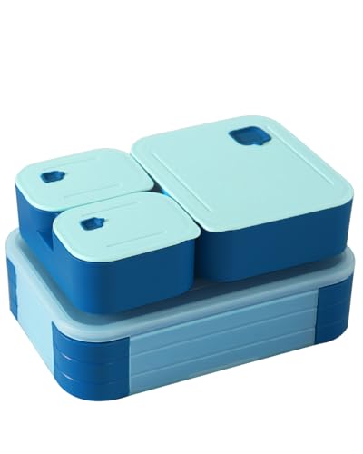 Swkien Brotdose mit Fächern - 1100ml Lunchbox Kinder - Auslaufsichere Brotdose Kinder mit Fächern - 3 in 1 Bento Box Brotbox Schule - Stapelbar Snackbox mit Deckel Jausenbox BPA Frei Swkien Brotdose mit Fächern - 1100ml Lunchbox Kinder - Auslaufsichere Brotdose Kinder mit Fächern - 3 in 1 Bento Box Brotbox Schule - Stapelbar Snackbox mit Deckel Jausenbox BPA Frei von Swkien