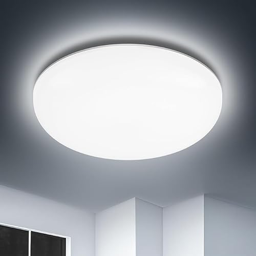 Deckenlampe LED Deckenleuchte, Lampe Decke 36W 4500LM IP54 Wasserfest, Badlampe Rund Flach Modern Deckenleuchten Superhelle Kaltlicht Rahmenlose Lampen Für WohnzimmerKücheSchlafzimmer-6500K von Swoieltr
