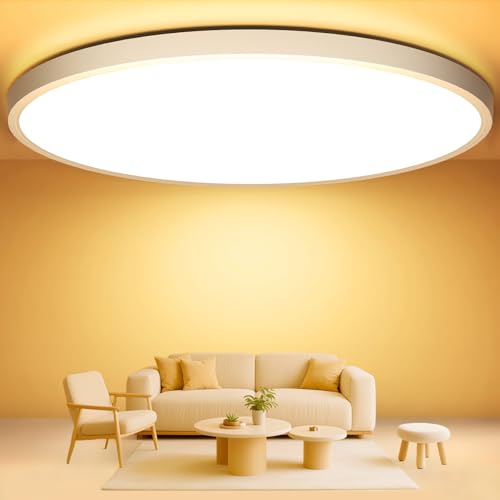 Deckenlampe LED Deckenleuchte Flach Rund, Ø40CM 36W 4000LM Lampe Decke Warmweiß 3000K Modern IP44 Badlampe Badezimmerlampe für Wohnzimmer Schlafzimmer Kinderzimmer Balkon Flur Keller Küche UltraDünn Deckenlampe LED Deckenleuchte Flach Rund, Ø40CM 36W 4000LM Lampe Decke Warmweiß 3000K Modern IP44 Badlampe Badezimmerlampe für Wohnzimmer Schlafzimmer Kinderzimmer Balkon Flur Keller Küche UltraDünn von Swoieltr