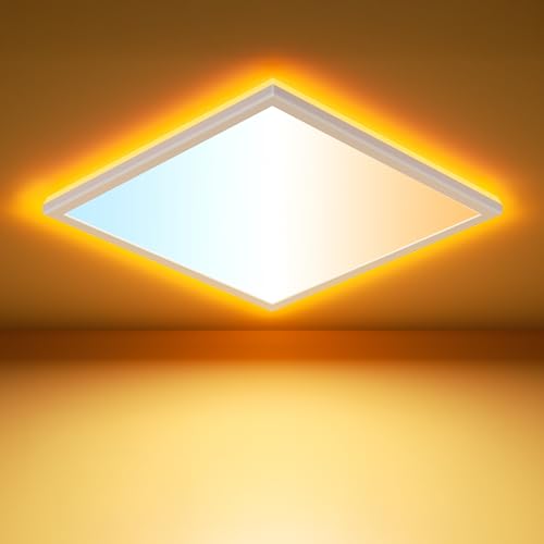 Deckenleuchte LED, 30cm 1800K+3000K-6500K Deckenlampe mit Fernbedienung, 24+6W-2500LM, IP44 Wasserfest Modern Schlicht, Ultra dünn Quadrat Lampe für Wohnzimmer, Schlafzimmer, Küche, Bad, Balkon Deckenleuchte LED, 30cm 1800K+3000K-6500K Deckenlampe mit Fernbedienung, 24+6W-2500LM, IP44 Wasserfest Modern Schlicht, Ultra dünn Quadrat Lampe für Wohnzimmer, Schlafzimmer, Küche, Bad, Balkon von Swoieltr