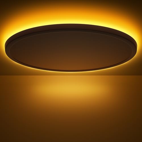LED Deckenleuchte mit Nachtlicht 1800K- 24W+6W Deckenlampe Dimmbar mit Fernbedienung & Timer, Lampe Decke Panel 3000K-6500K Dimmbar für Schlafzimmer, Kinderzimmer, Wohnzimmer, Flure, Küche,Bad, Ø30cm von Swoieltr