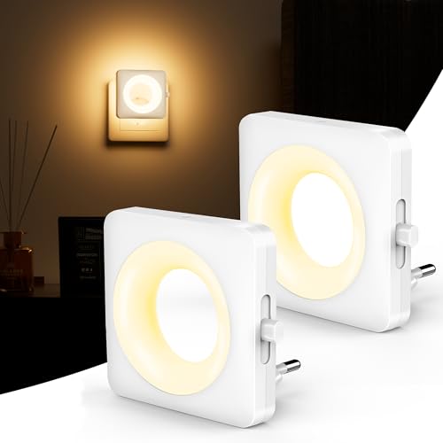 Nachtlicht Steckdose LED Nachtlicht Kinder Dimmbar mit Dämmerungssensor, 2700K Warmweißes Steckdosenlicht ,Baby Night Ligh Augenschonendes LED-Licht für Kinderzimmer, Bad, Schlafzimmer, Flur, Treppen von Swoieltr