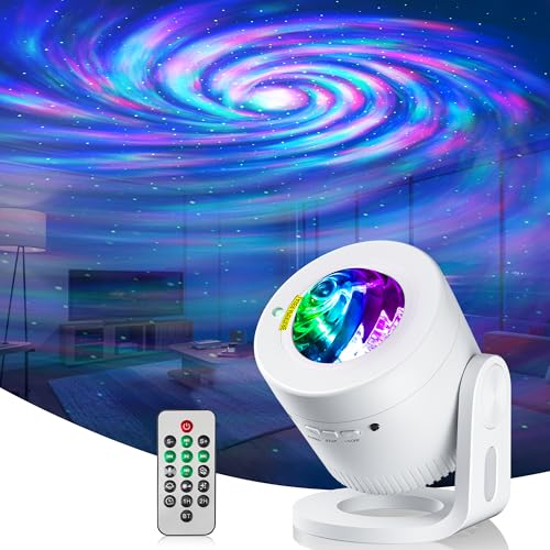 Sternenhimmel Projektor, Galaxy Projektor Fernbedienung Timer Nachtlicht Sternenhimmel Bluetooth LED Sternenhimmel Erwachsense Kinder Star Projector für Party Schlafzimmer, Heimkino (Weiß) von Swoieltr