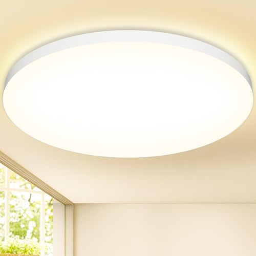 Swoieltr Deckenlampe LED Deckenleuchte Flach Ø37cm 36W,4000K, LED Lampen 3698LM, IP44 Wasserfest Rund Wohnzimmerlampe Decke Schlafzimmer Modern Schlicht Ultra Dünn für Badezimmer/Wohnzimmer/Balkon Swoieltr Deckenlampe LED Deckenleuchte Flach Ø37cm 36W,4000K, LED Lampen 3698LM, IP44 Wasserfest Rund Wohnzimmerlampe Decke Schlafzimmer Modern Schlicht Ultra Dünn für Badezimmer/Wohnzimmer/Balkon von Swoieltr