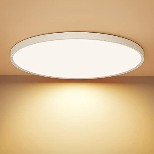 Swoieltr Deckenlampe LED Deckenleuchte Flach Rund, Ø30CM Deckenlampe LED 24W 2600LM 3000K Warmweiß IP44 Wasserdicht Badezimmer Lampe, Badlampe Decke für Bad Küche Flur Schlafzimmer Keller von Swoieltr