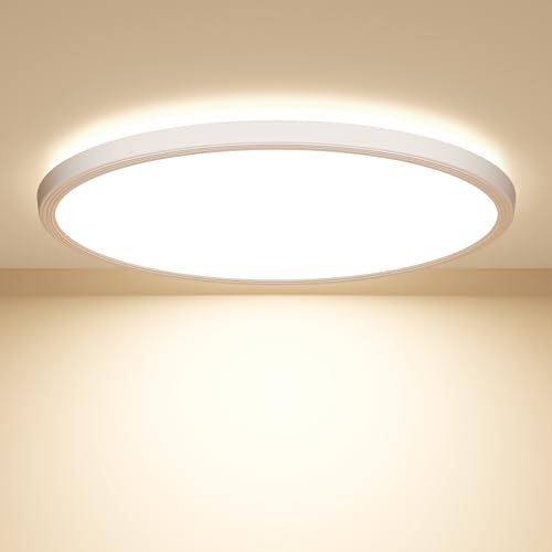 Swoieltr Deckenlampe LED Deckenleuchte Flach Rund - Ø22.3CM Deckenlampe LED 18W 1600LM 4000K Neutralweiß IP44 Wasserdicht Badezimmer Lampe, Badlampe Decke für Bad Küche Flur Schlafzimmer Keller von Swoieltr
