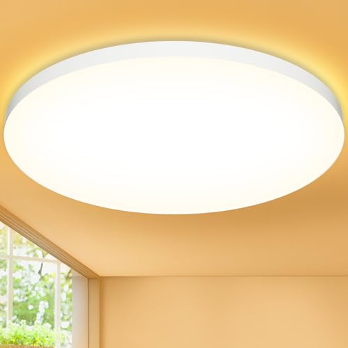 Swoieltr Deckenleuchte LED Deckenlampe Flach Ø37cm 36W,3000K, LED Lampen 3698LM, IP44 Wasserfest Rund Wohnzimmerlampe Decke Schlafzimmer Modern Schlicht Ultra Dünn für Badezimmer/Wohnzimmer/Balkon Swoieltr Deckenleuchte LED Deckenlampe Flach Ø37cm 36W,3000K, LED Lampen 3698LM, IP44 Wasserfest Rund Wohnzimmerlampe Decke Schlafzimmer Modern Schlicht Ultra Dünn für Badezimmer/Wohnzimmer/Balkon von Swoieltr