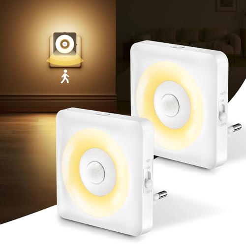 Nachtlicht Steckdose mit Bewegungssensor und Dämmerungssensor Dimmbar LED Nachtlicht Kinder, 2 Stück Steckdosenlicht mit EIN/AUTO/AUS Modi Warmweißes Night Light für Kinderzimmer,Flur, Schlafzimmer Nachtlicht Steckdose mit Bewegungssensor und Dämmerungssensor Dimmbar LED Nachtlicht Kinder, 2 Stück Steckdosenlicht mit EIN/AUTO/AUS Modi Warmweißes Night Light für Kinderzimmer,Flur, Schlafzimmer von Swoieltr