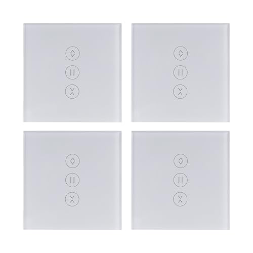 Swokely 2.4G WiFi Smart Curtain Switch TY Curtain Blind Touch Switch 4 Mode Voice Control Intelligent Curtain Switch for Bedroom Bathroom Living Room Balcony (4 Packung) von Swokely