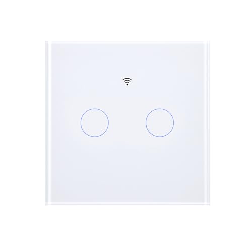 Swokely Matter WiFi Glass Switch Wall Touch Light Switch Glass Panel APP Wireless Remote Control Smart Home Control Countdown Timer Indikator (2 Wege) von Swokely