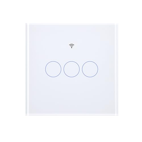 Swokely Matter WiFi Glass Switch Wall Touch Light Switch Glass Panel APP Wireless Remote Control Smart Home Control Countdown Timer Indikator (3 Wege) von Swokely