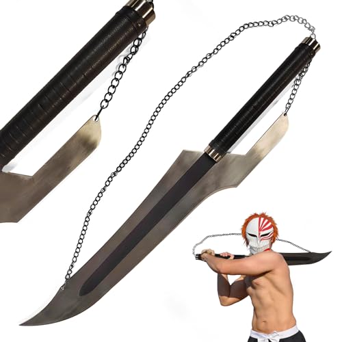 Swords and more Bleach - Kurosaki Ichigo's Schwert, Stahlschwert aus Karbonstahl, Samurai Schwerter, Anime Schwerter echt für Bleach Kostüm & Anime Geschenke von Swords and more