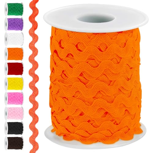 Swpeet 1 Roll 27 Yard Orange Rick Rack Trim Band Kit, Welle Nähen Biegen Fringe Trim, Wickeln Stoff Band Trim Spitze Band für Geschenk Wrapping Supplies Nähen Handwerk Kleidung Geschenk Wrapping Swpeet 1 Roll 27 Yard Orange Rick Rack Trim Band Kit, Welle Nähen Biegen Fringe Trim, Wickeln Stoff Band Trim Spitze Band für Geschenk Wrapping Supplies Nähen Handwerk Kleidung Geschenk Wrapping von Swpeet