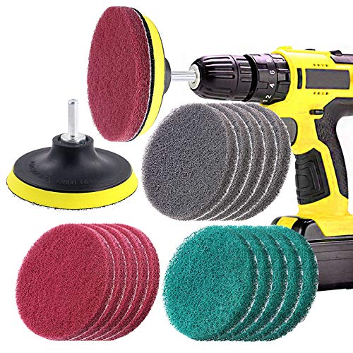 Swpeet 16 Stück 10,2 cm 3 Scheuerschwämme mit Bohrer angetriebene Bürste Fliesen Schrubber von Swpeet
