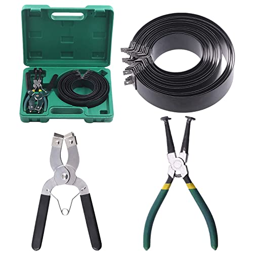 Swpeet 17 Stück Auto-Werkzeug, verstellbare schwarze Kolben-Installationszange und grüne Auto-Motor-Kolbenring-Kompressor-Zangen mit 6,1 cm – 14,5 cm Kolbenring-Set mit Tragetasche von Swpeet