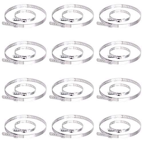 Swpeet 24-teiliges CV Boot Clamp Sortiment Kit, 12 Paar Universa Klein und Groß Edelstahl Universal Einstellbar Edelstahl Antriebswelle Gelenk Boot Crimp Clamp Kit für die meisten Autos von Swpeet