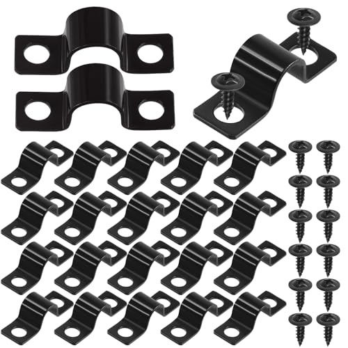 Swpeet 25Pcs 8mm Zwei Loch U Klammer mit 50Pcs selbstschneidenden Schrauben Kit, U-Klemmen, Metall Rohrschellen, Rohrgurtklemmen, Rohrschellen, Spannclips für die Befestigung von Rohr oder Kabel Swpeet 25Pcs 8mm Zwei Loch U Klammer mit 50Pcs selbstschneidenden Schrauben Kit, U-Klemmen, Metall Rohrschellen, Rohrgurtklemmen, Rohrschellen, Spannclips für die Befestigung von Rohr oder Kabel von Swpeet