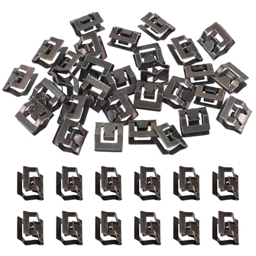 Swpeet 30Pcs 10mm Auto Auto U-Clip Metall Trim Panel Federclip Universal Trim Moulding Clip Kit, Karosseriebefestiger Clip für Dash Türverkleidung Innenverkleidung, kompatibel mit VW Audi 4A0-867-276A von Swpeet