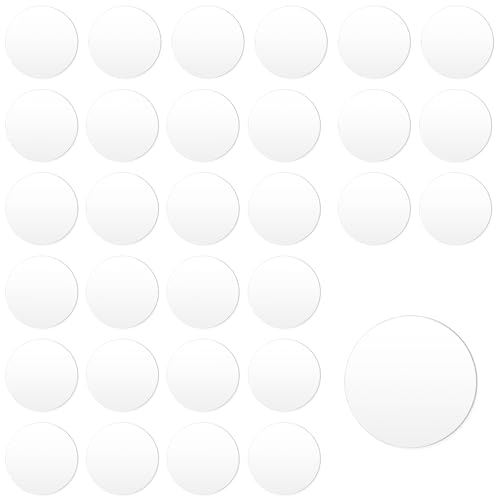 Swpeet 30pcs 2,6 Zoll Dicke 1mm Klare Acryl Kreis Blatt Kit, Runde Transparente Scheibe Ornament Blank Blätter für Kunstprojekt Malerei DIY Handwerk Swpeet 30pcs 2,6 Zoll Dicke 1mm Klare Acryl Kreis Blatt Kit, Runde Transparente Scheibe Ornament Blank Blätter für Kunstprojekt Malerei DIY Handwerk von Swpeet