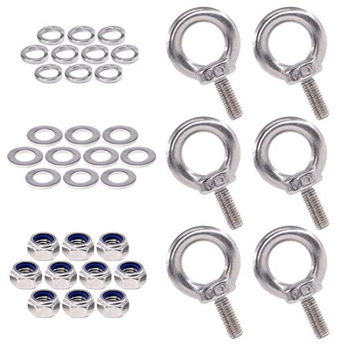 Swpeet 36 Stück 304 Edelstahl M5 Außengewinde Hebering Ringschraube Set inkl. 6 Stück M5 Ösenschraube mit 10 Stück Sicherungsmuttern 10 Stück Unterlegscheiben und 10 Stück flache Unterlegscheiben Swpeet 36 Stück 304 Edelstahl M5 Außengewinde Hebering Ringschraube Set inkl. 6 Stück M5 Ösenschraube mit 10 Stück Sicherungsmuttern 10 Stück Unterlegscheiben und 10 Stück flache Unterlegscheiben von Swpeet
