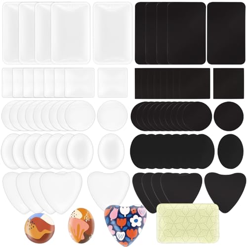 Swpeet 36Pcs 5 Shapes Fridge Magnets Craft Assortment Kit, Including Ceramic Ferrite Magnet and Transparent Clear Glass Cabochons for DIY Fridge Refrigerator Magnets Pendants von Swpeet