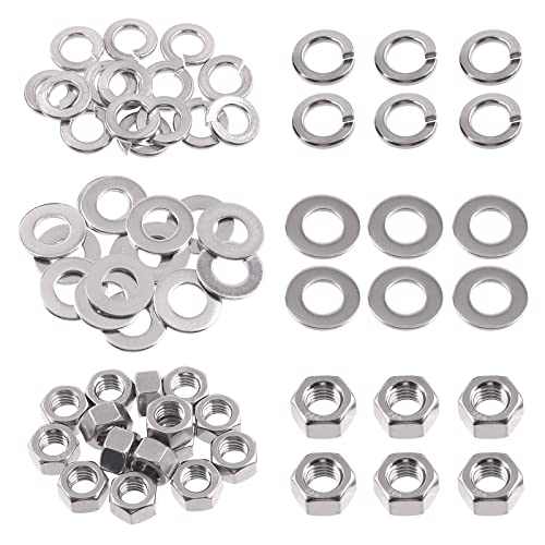Swpeet 45 Stück SAE 304 Edelstahl 3/8-16 Zoll Sechskantmuttern und #3/8 flache Unterlegscheiben mit #3/8 Split Lock Washers Sortiment Kit, Grobgewinde Sechskantmutter für Zuhause Automobilgeschäft Swpeet 45 Stück SAE 304 Edelstahl 3/8-16 Zoll Sechskantmuttern und #3/8 flache Unterlegscheiben mit #3/8 Split Lock Washers Sortiment Kit, Grobgewinde Sechskantmutter für Zuhause Automobilgeschäft von Swpeet