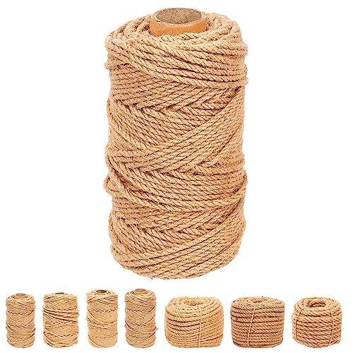 Swpeet 4mm x 328 Füße Jute Twine geflochtene natürliche Jute Seil, Lange Schnur Schnur Verpackung Garten Häkeln Perfekte Kunst Handwerk Geschenk Twine Weihnachten Twine für Handwerksprojekte von Swpeet