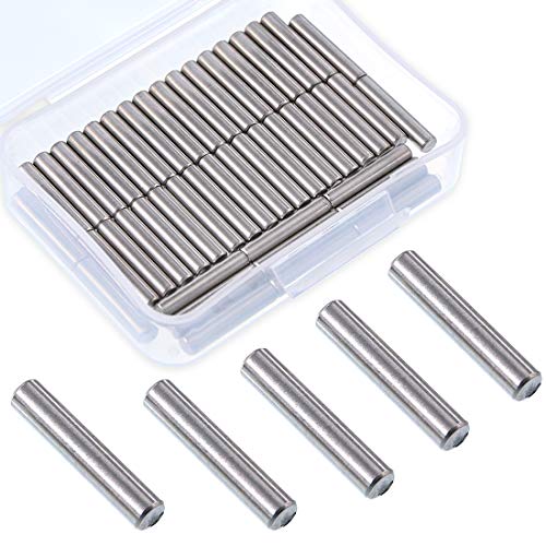Swpeet 50 Stück 5 mm x 25 mm Dübelstifte, Regalstütze, Edelstahl, poliertes Nickel, Befestigungselemente, perfekt für die Befestigung der Position einer Komponente, Verbindungskomponenten von Swpeet