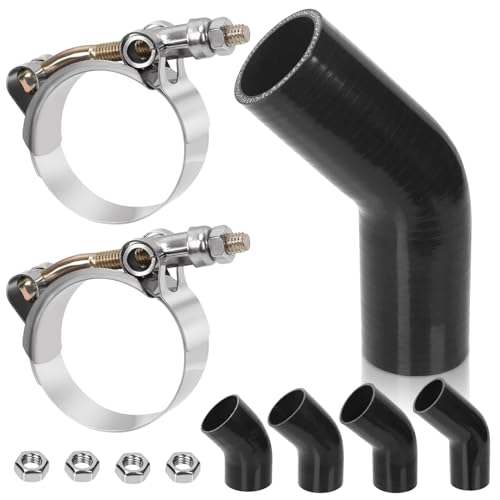 Swpeet 7Pcs 2 Zoll.51mm 45 Grad Ellenbogen 4-lagig verstärkter Silikonschlauch mit 57-65mm T Bolzen Schlauchklemme und 6mm Hex Mutter Kit, Automobil Reiner Silikonschlauch für Turbo Ansaugkühler Swpeet 7Pcs 2 Zoll.51mm 45 Grad Ellenbogen 4-lagig verstärkter Silikonschlauch mit 57-65mm T Bolzen Schlauchklemme und 6mm Hex Mutter Kit, Automobil Reiner Silikonschlauch für Turbo Ansaugkühler von Swpeet