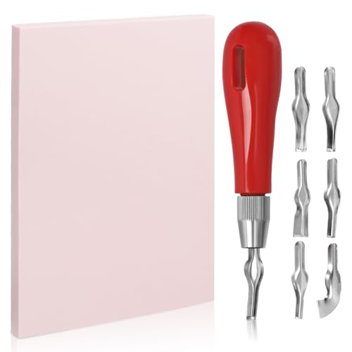 Swpeet 8Pcs Gummi Stempel Carving Tools mit Linoleum Block Assortment Kit, Stempel machen Kit Gummi Block Stempel Maker Printmaking Supplies für DIY Printmaking, Drucken und mehr Handwerk Swpeet 8Pcs Gummi Stempel Carving Tools mit Linoleum Block Assortment Kit, Stempel machen Kit Gummi Block Stempel Maker Printmaking Supplies für DIY Printmaking, Drucken und mehr Handwerk von Swpeet