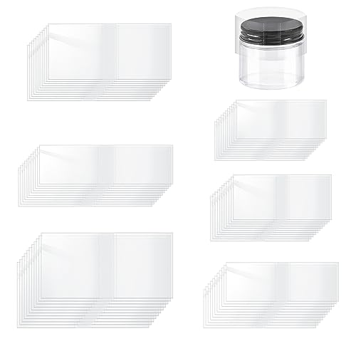 Swpeet 900Pcs 6 Größen 2.44" 2.71" 2.95" 3.22" 3.5" Klar PVC Schrumpffolie Flasche Schrumpfbänder Sortiment Kit, perforierte Flasche Schrumpfbänder für Flaschen, Gläser, Dosen und Zinn Lipgloss von Swpeet
