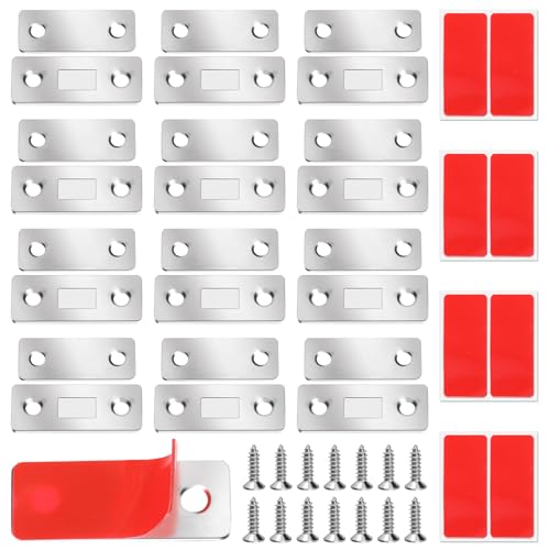 Swpeet Drawer 12-Pack-Edelstahl-Schrank-magnetischer Fang, ultradünner Schrank-magnetischer Fang Kleber Schrank-Tür-Magnete für Schiebetür-Küchenschrank-Verschluss-Schrank-Tür-Schließer von Swpeet