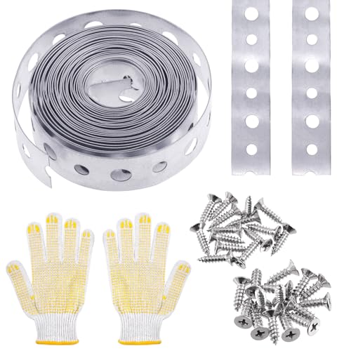 Swpeet Galvanized Metal Pipe Strap 3/4-Inch x 100-Feet 24-Gauge for Pipe Support Hanging and Flexible Trimming with Holes, Metall Umreifen mit Löchern Aufhänger Band für Rohr Unterstützung Aufhängen von Swpeet