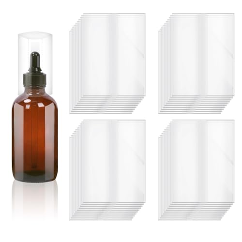 Swpeet Schrumpfbänder aus transparentem PVC, ca. 55 x 71 mm, perforiert, perfekt für Flaschen, Gläser, Dosen und Lipgloss, 500 Stück von Swpeet