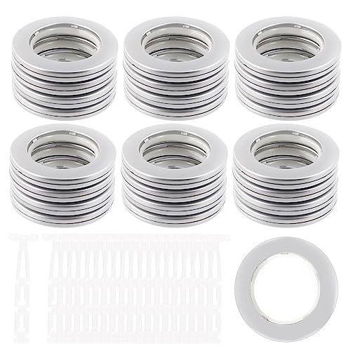 Swpeet Vorhangösen aus Kunststoff, Innendurchmesser 40 mm, Schalldämpfer, Schiebe-Vorhangösen, Vorhangösen, schwarz, geräuscharm, Vorhangringe zum Aufhängen von Fenstervorhängen, 20 Stück von Swpeet