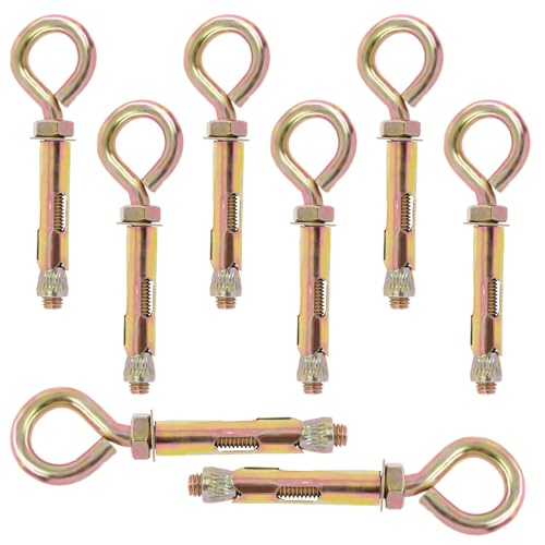 Swpeet Wall Concrete Brick Expansion Screws Closed Hook Bolts (M12) 8Pcs M12 Gewinde Wand Beton Ziegel Expansion Schrauben Geschlossener Ankerhaken, Expansion Eyebolt Schrauben Bolzen von Swpeet
