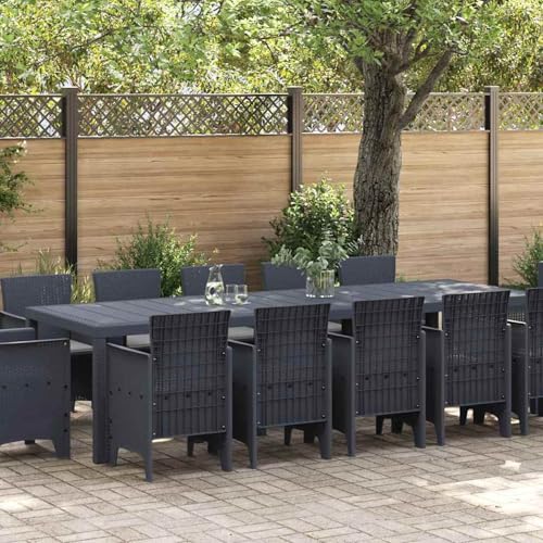 13-teilige Garten Essgruppe mit Kissen Anthrazit Poly Rattan, Gartentisch Stühlen Gartenmöbel Set for Outdoor Essbereich Balkon Café3378614 13-teilige Garten Essgruppe mit Kissen Anthrazit Poly Rattan, Gartentisch Stühlen Gartenmöbel Set for Outdoor Essbereich Balkon Café3378614 von Swpsd