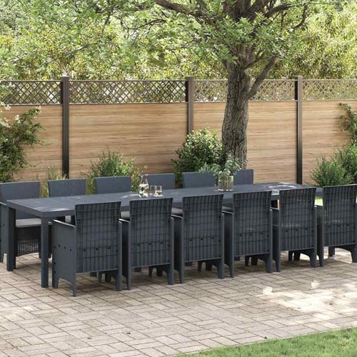 13-teiliges Garten Essset mit Kissen Anthrazit Poly-Rattan, Gartentisch Stühlen Gartenmöbel Set for Outdoor Essbereich Balkon Café3378774 13-teiliges Garten Essset mit Kissen Anthrazit Poly-Rattan, Gartentisch Stühlen Gartenmöbel Set for Outdoor Essbereich Balkon Café3378774 von Swpsd