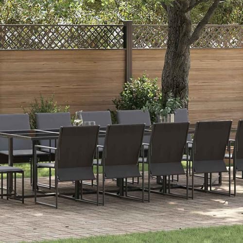 19-TLG. Garten-Essgruppe mit Kissen Stahl und Textilene, Gartentisch Stühlen Gartenmöbel Set for Outdoor Essbereich Balkon Café3335866 von Swpsd