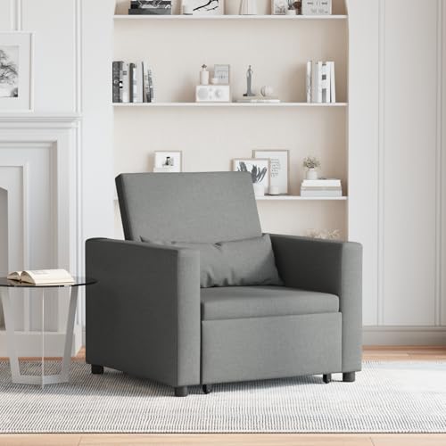 3-in-1 Einzelsofabett umwandelbar Dunkelgrau Stoff, Schlafsofa Gästesofa Bettsofa für Wohnzimmer Schlafzimmer Heimkino von Swpsd