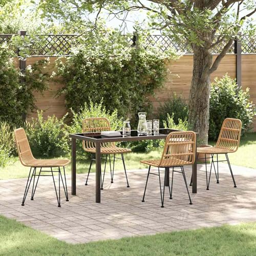 5-teiliges Garten-Essplatz-Set braun Poly Rattan, Gartentisch Stühlen Gartenmöbel Set for Outdoor Essbereich Balkon Café3379193 5-teiliges Garten-Essplatz-Set braun Poly Rattan, Gartentisch Stühlen Gartenmöbel Set for Outdoor Essbereich Balkon Café3379193 von Swpsd